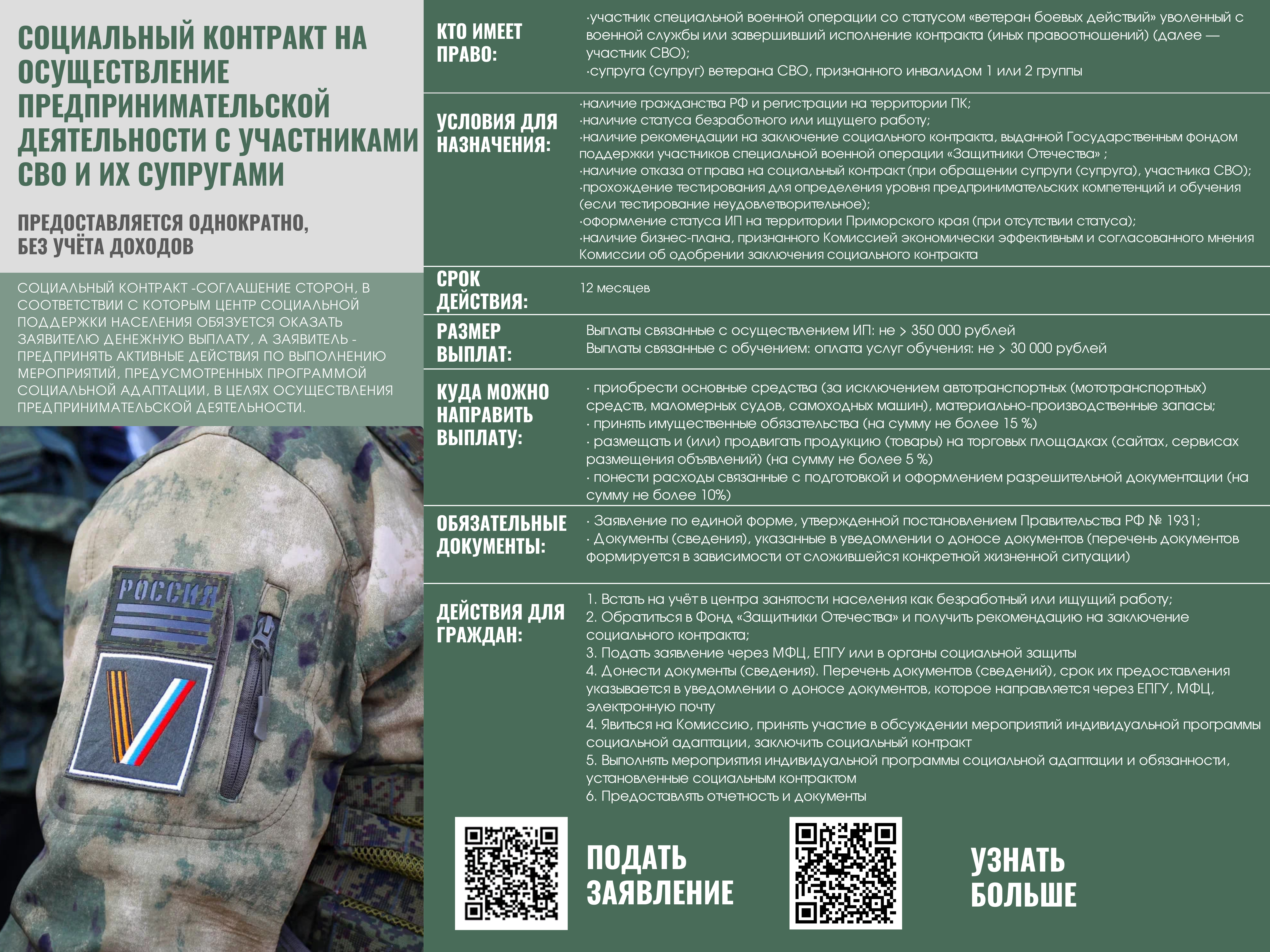 Соц контракт СВО - картинка .